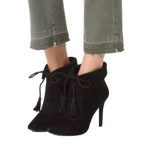 Joie Ciera Black Pointy Toe Booties Suede Size 9